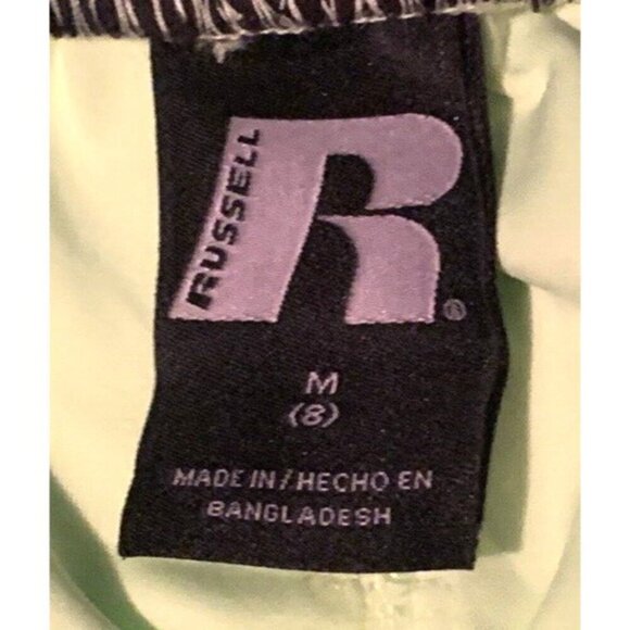 Russell Boys Lime Green Black Knit Shorts Size M8 Drawstring Waist - Picture 9 of 11